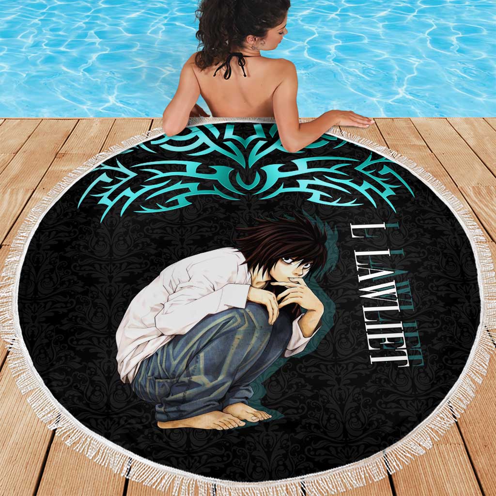L Lawliet Death Note Beach Blanket Tribal Anime Fusion Style