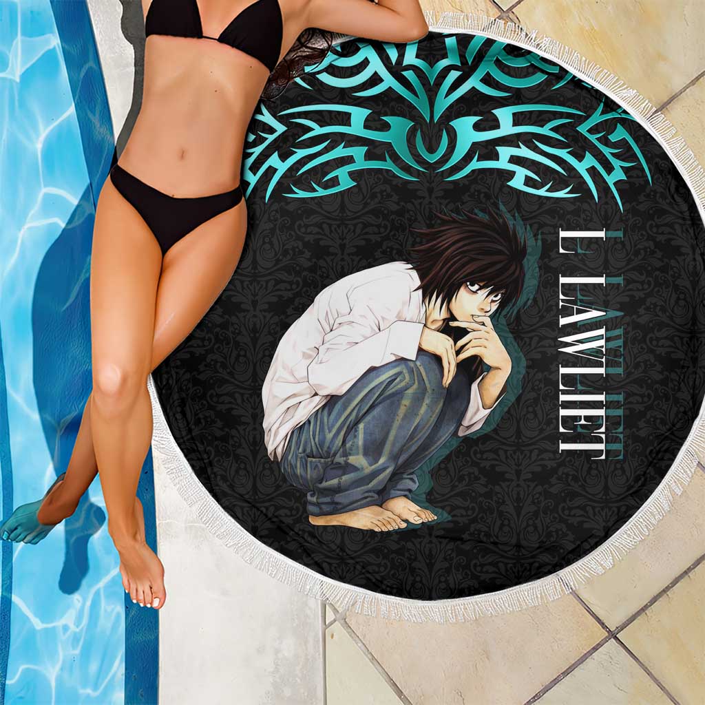 L Lawliet Death Note Beach Blanket Tribal Anime Fusion Style