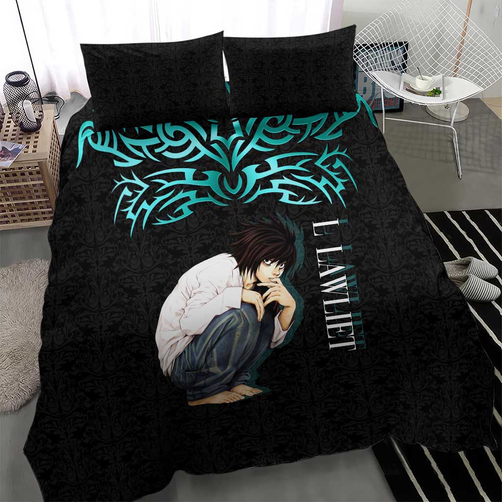 L Lawliet Death Note Bedding Set Tribal Anime Fusion Style