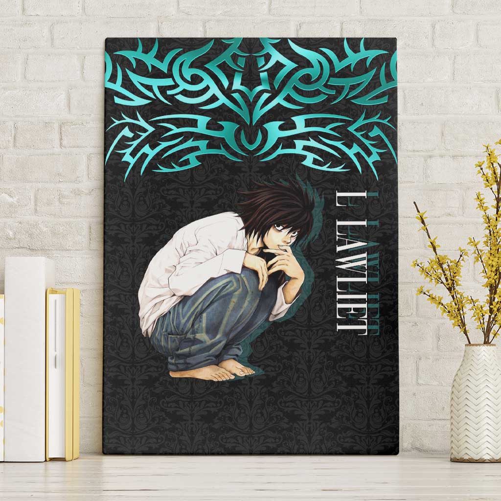 L Lawliet Death Note Canvas Wall Art Tribal Anime Fusion Style