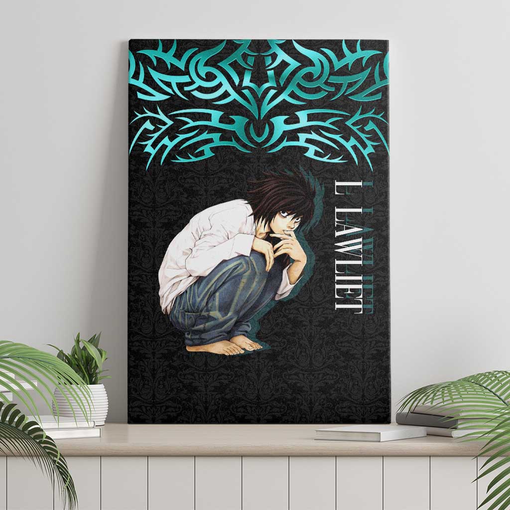 L Lawliet Death Note Canvas Wall Art Tribal Anime Fusion Style