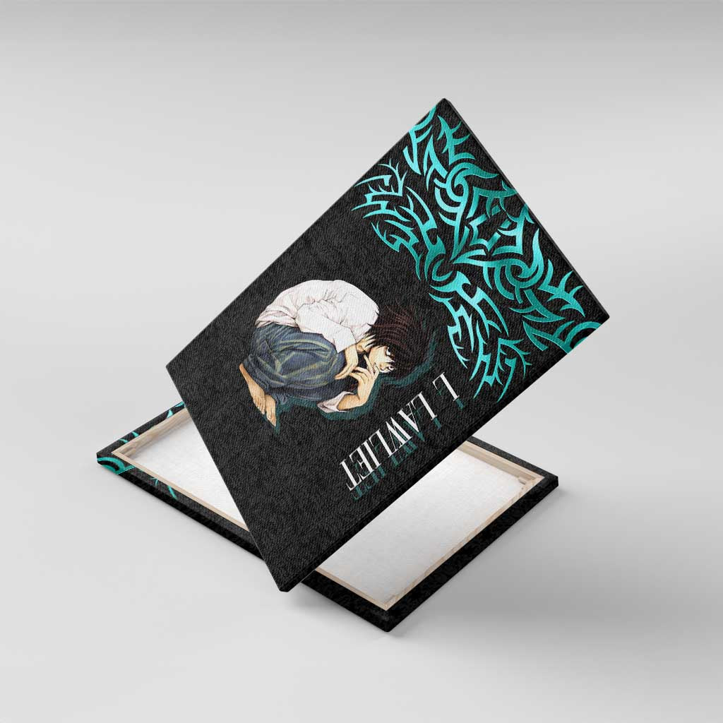 L Lawliet Death Note Canvas Wall Art Tribal Anime Fusion Style
