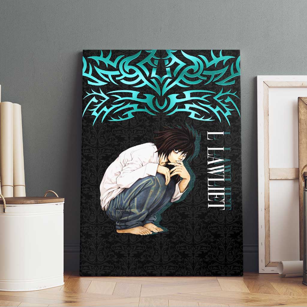 L Lawliet Death Note Canvas Wall Art Tribal Anime Fusion Style