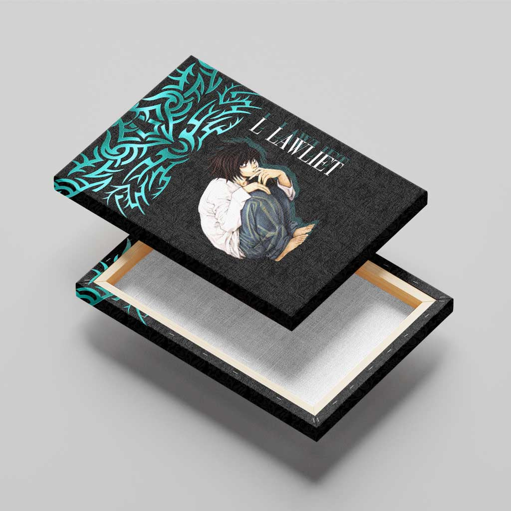 L Lawliet Death Note Canvas Wall Art Tribal Anime Fusion Style
