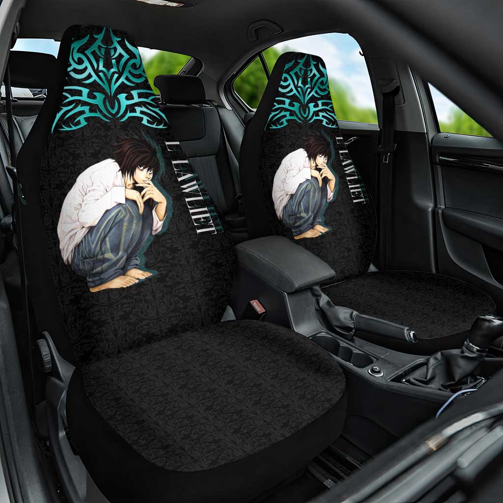 L Lawliet Death Note Car Seat Cover Tribal Anime Fusion Style