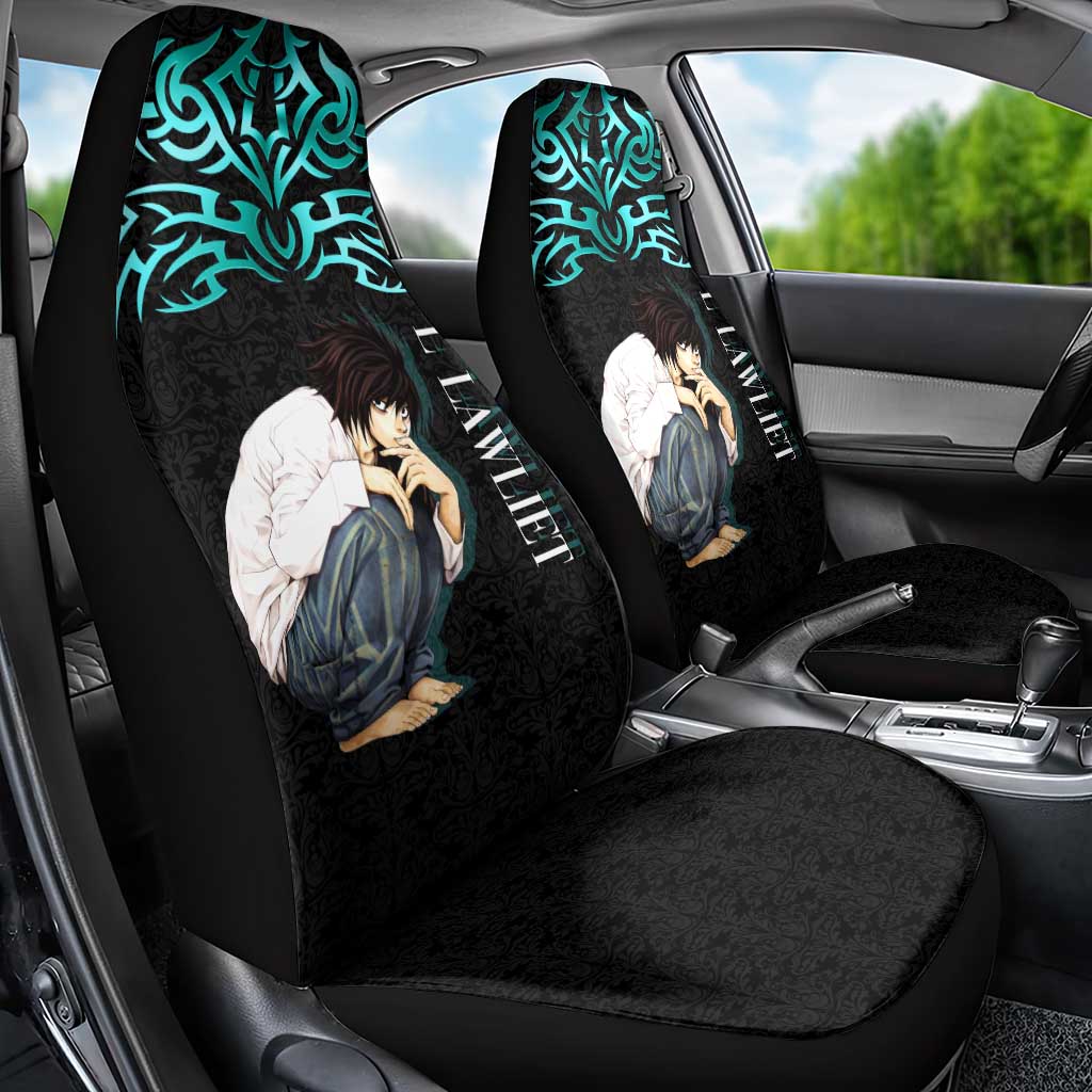 L Lawliet Death Note Car Seat Cover Tribal Anime Fusion Style