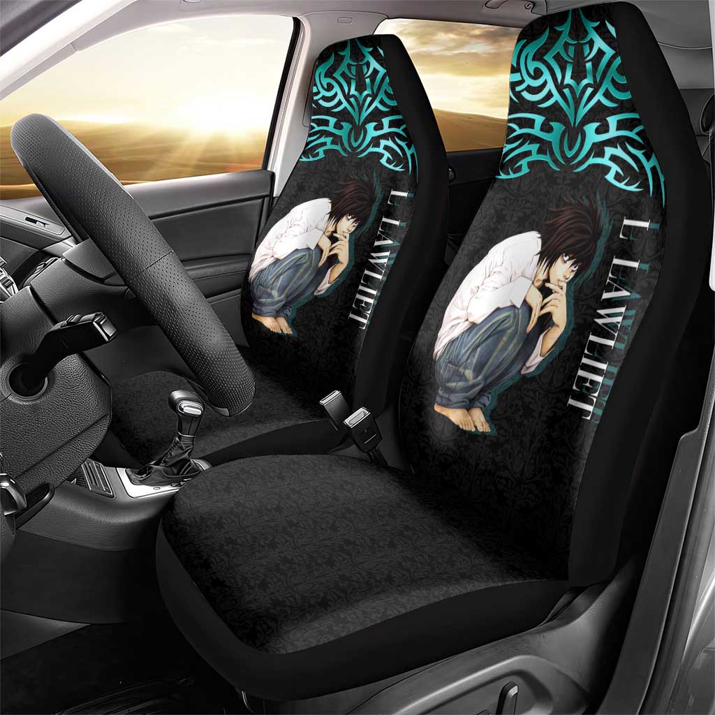L Lawliet Death Note Car Seat Cover Tribal Anime Fusion Style