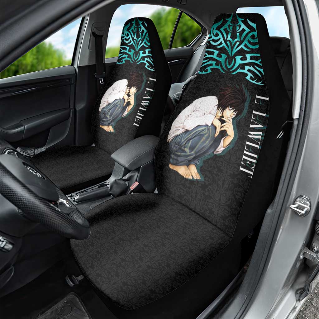 L Lawliet Death Note Car Seat Cover Tribal Anime Fusion Style