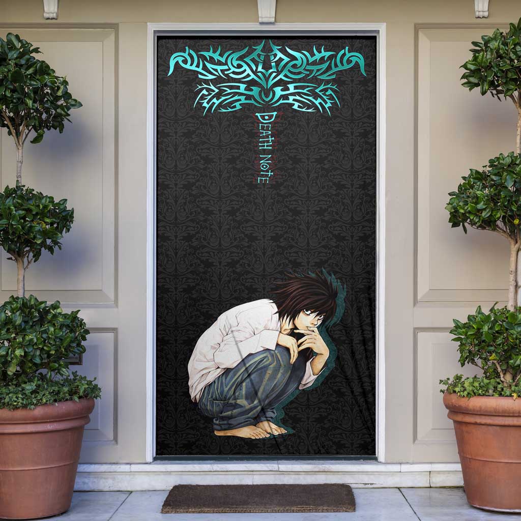 L Lawliet Death Note Door Cover Tribal Anime Fusion Style
