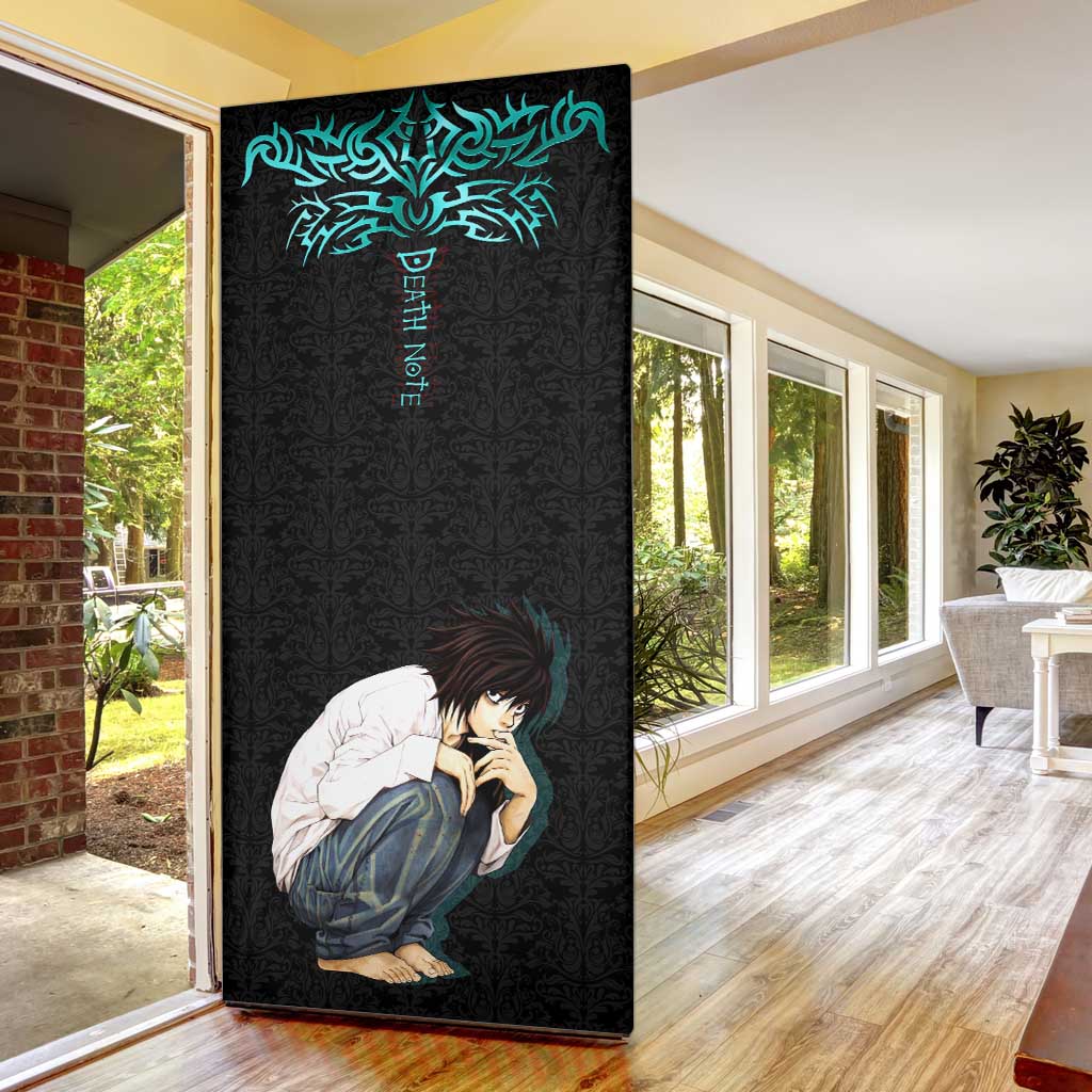 L Lawliet Death Note Door Cover Tribal Anime Fusion Style