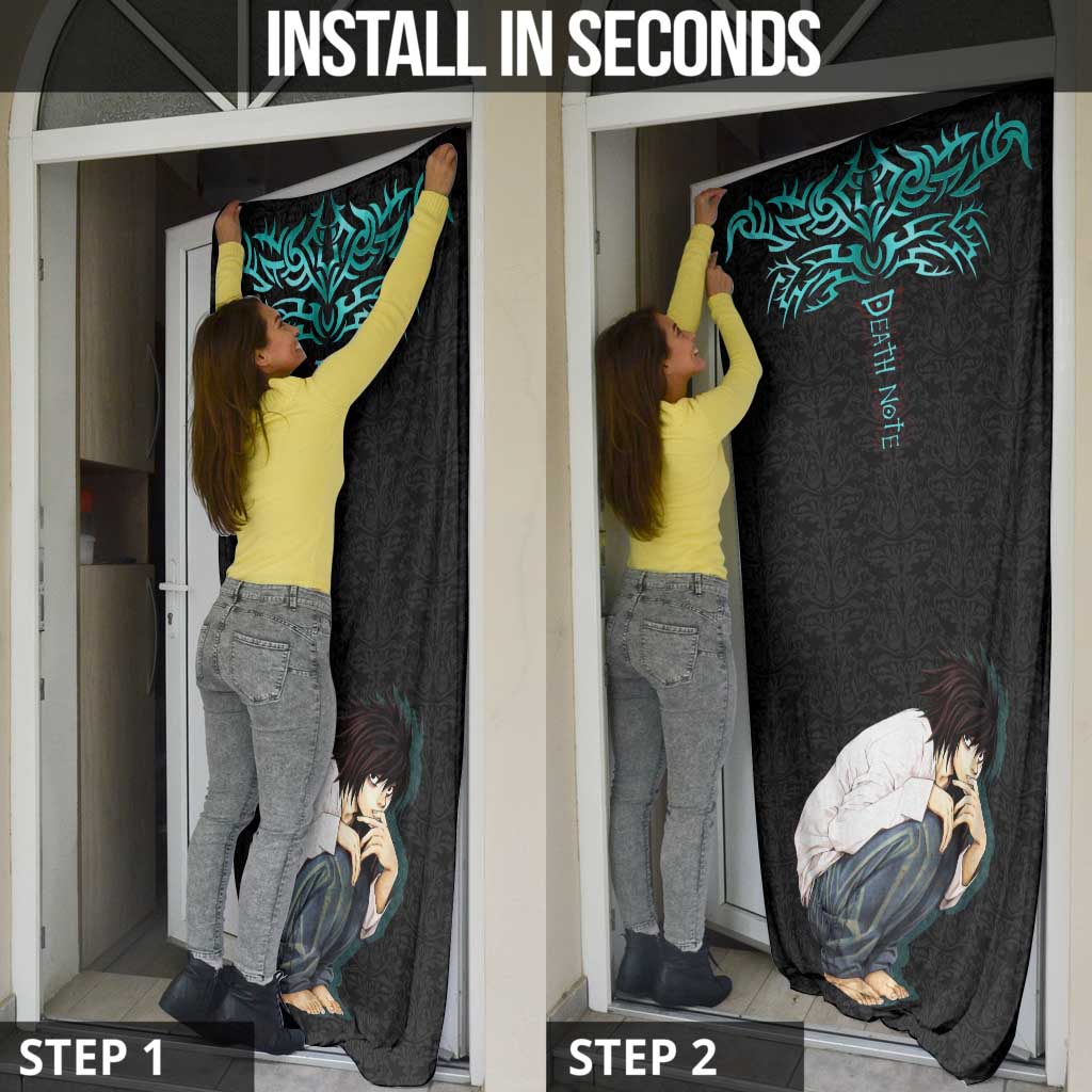 L Lawliet Death Note Door Cover Tribal Anime Fusion Style