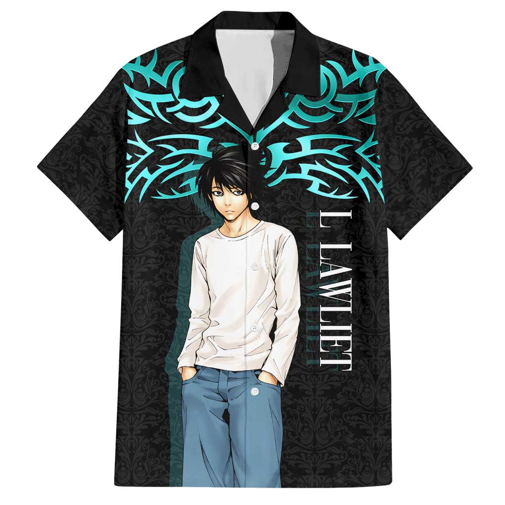 L Lawliet Death Note Hawaiian Shirt Tribal Anime Fusion Style