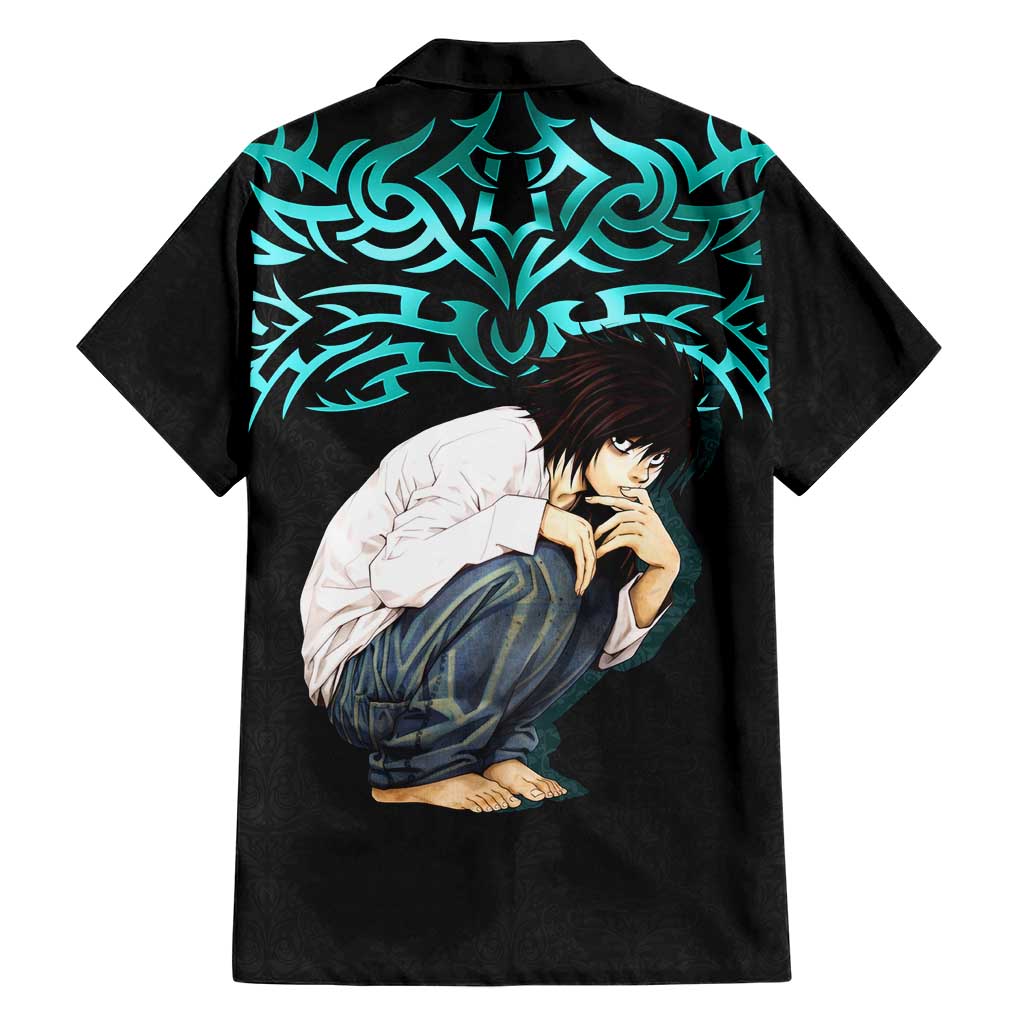 L Lawliet Death Note Hawaiian Shirt Tribal Anime Fusion Style