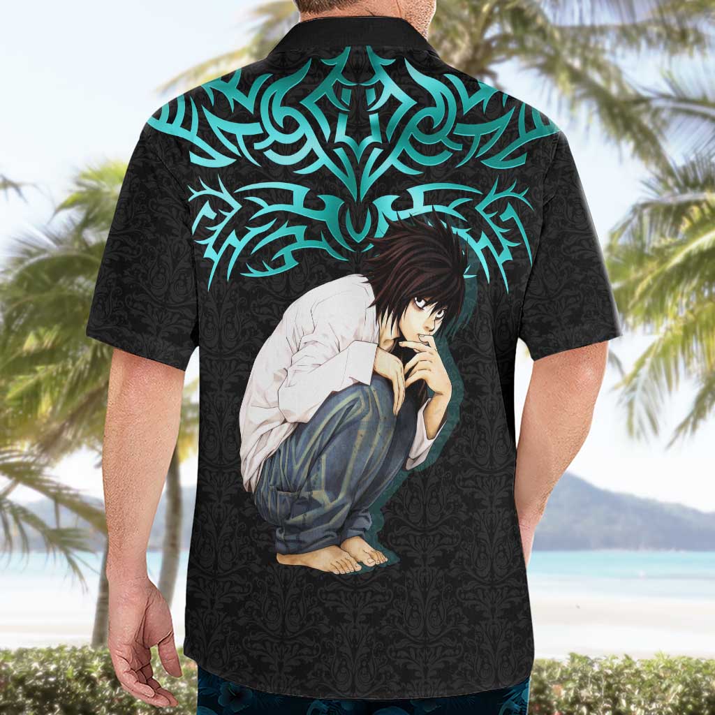 L Lawliet Death Note Hawaiian Shirt Tribal Anime Fusion Style