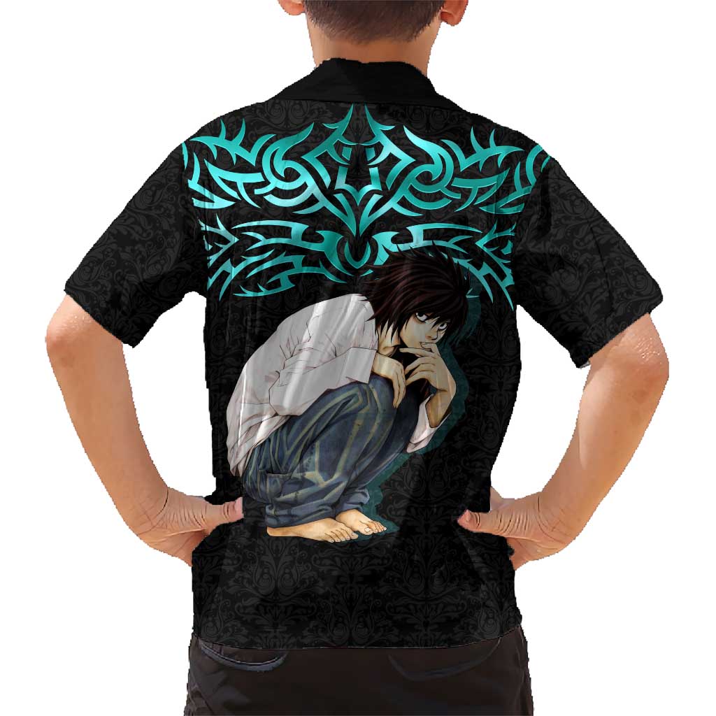 L Lawliet Death Note Hawaiian Shirt Tribal Anime Fusion Style