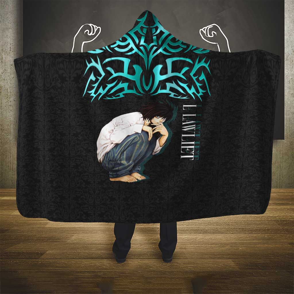 L Lawliet Death Note Hooded Blanket Tribal Anime Fusion Style