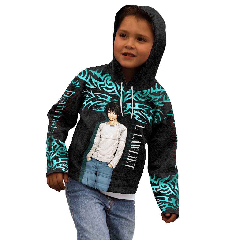 L Lawliet Death Note Kid Hoodie Tribal Anime Fusion Style