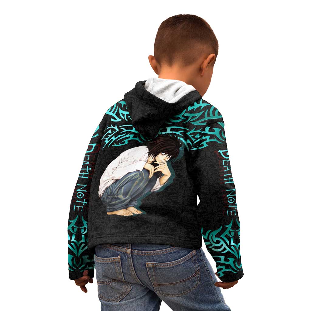 L Lawliet Death Note Kid Hoodie Tribal Anime Fusion Style