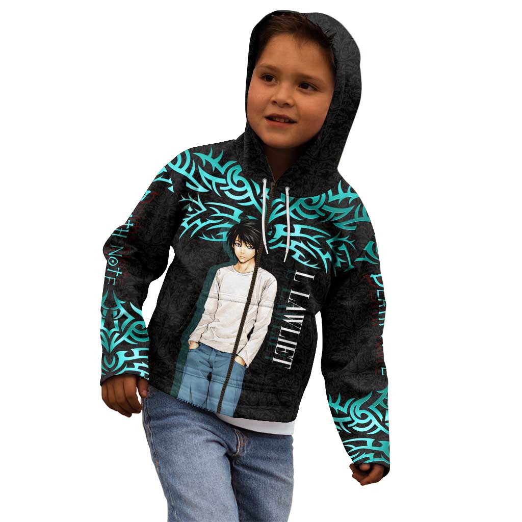 L Lawliet Death Note Kid Hoodie Tribal Anime Fusion Style
