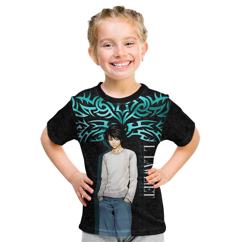 L Lawliet Death Note Kid T Shirt Tribal Anime Fusion Style