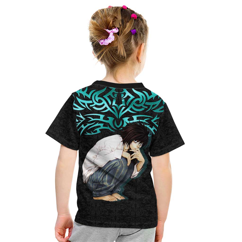 L Lawliet Death Note Kid T Shirt Tribal Anime Fusion Style