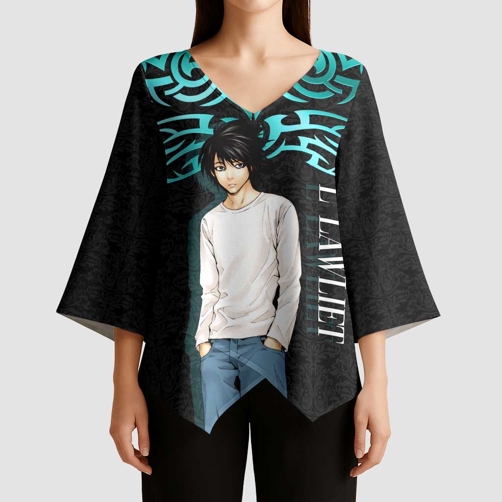 L Lawliet Death Note Kimono Sleeve Blouse Tribal Anime Fusion Style