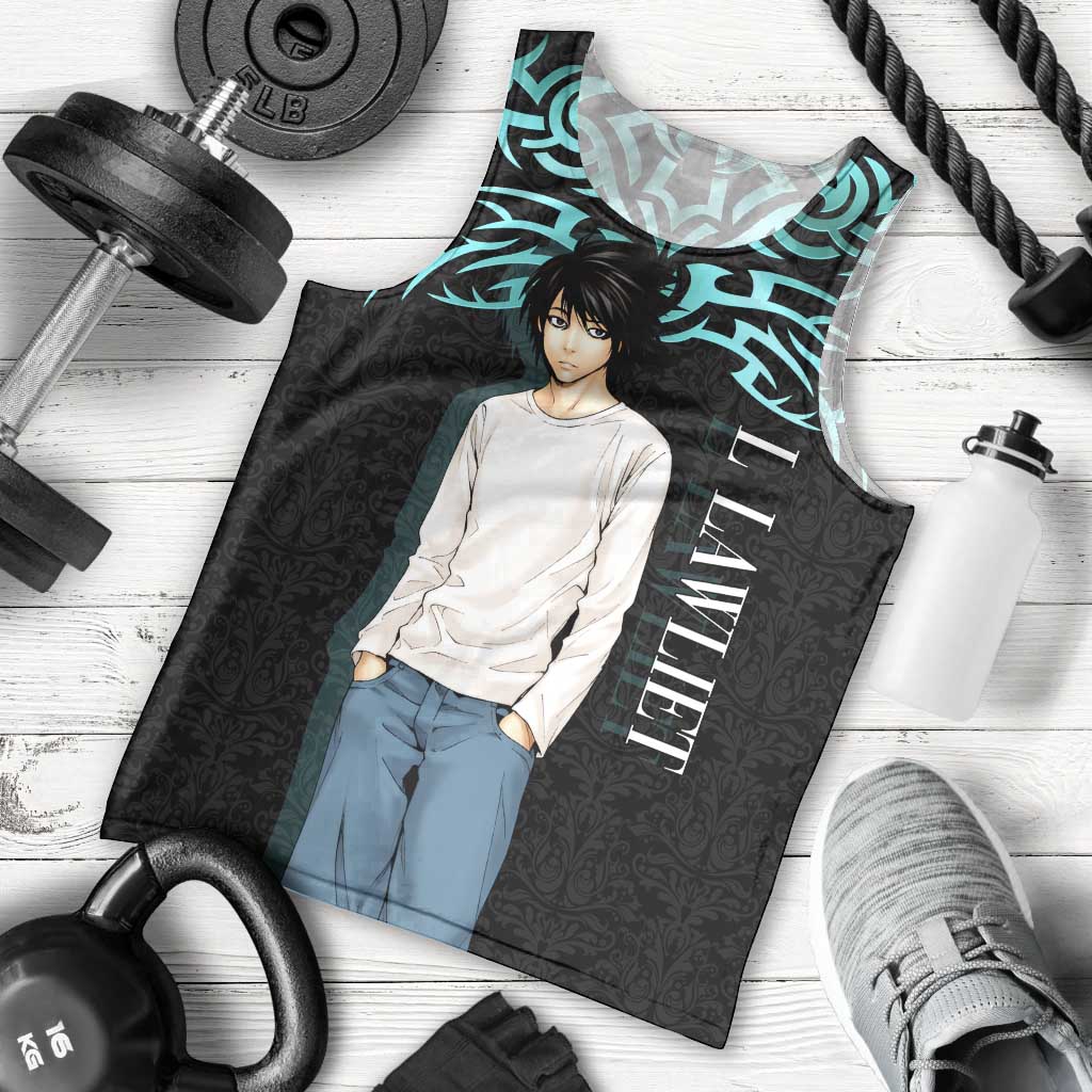 L Lawliet Death Note Men Tank Top Tribal Anime Fusion Style