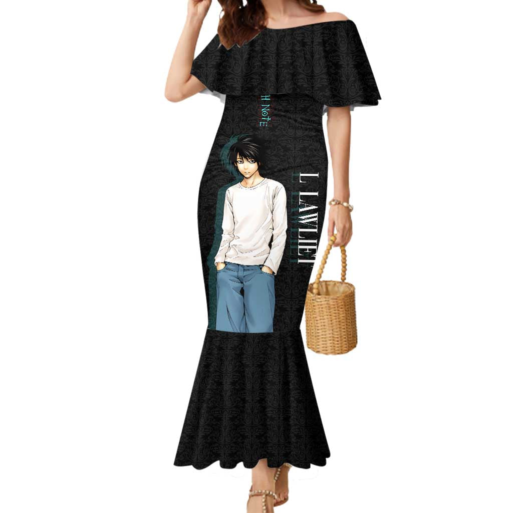 L Lawliet Death Note Mermaid Dress Tribal Anime Fusion Style