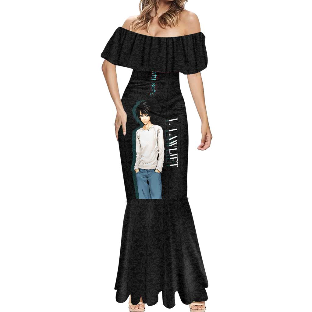 L Lawliet Death Note Mermaid Dress Tribal Anime Fusion Style