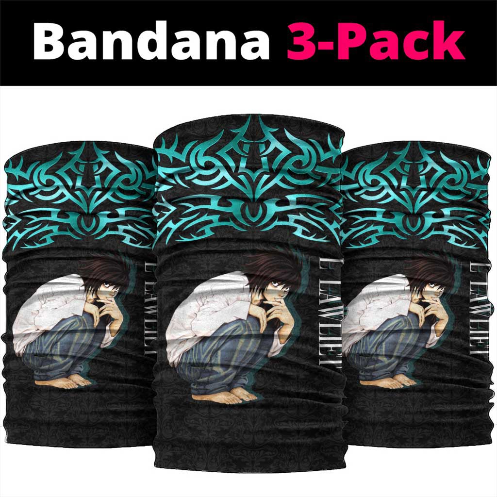 L Lawliet Death Note Neck Gaiter Tribal Anime Fusion Style