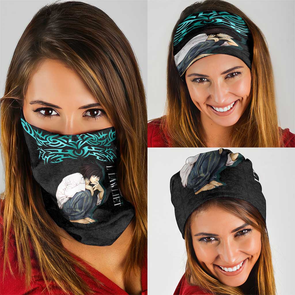 L Lawliet Death Note Neck Gaiter Tribal Anime Fusion Style