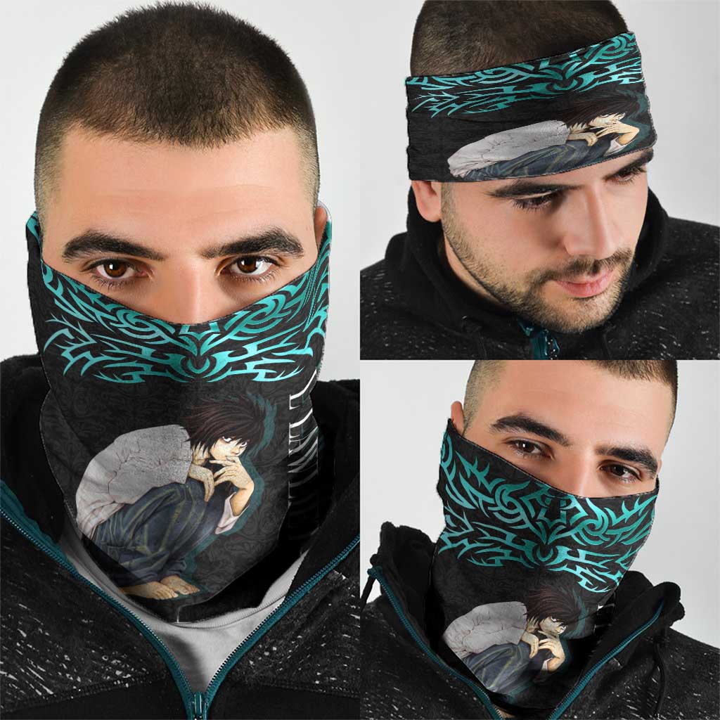L Lawliet Death Note Neck Gaiter Tribal Anime Fusion Style