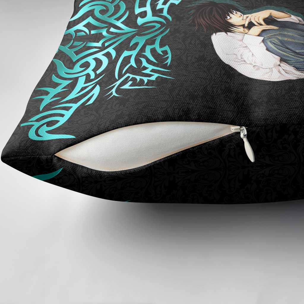 L Lawliet Death Note Pillow Cover Tribal Anime Fusion Style