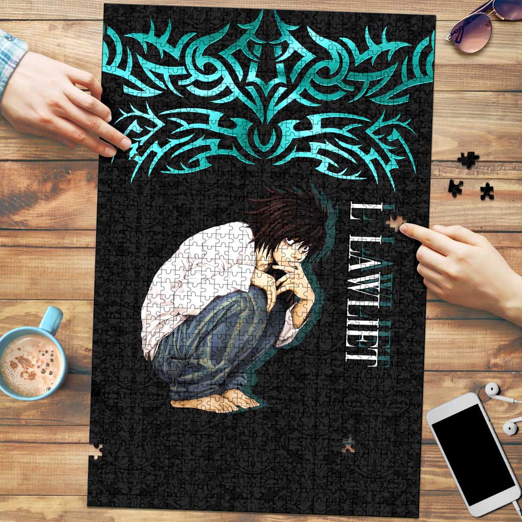 L Lawliet Death Note Puzzle Tribal Anime Fusion Style