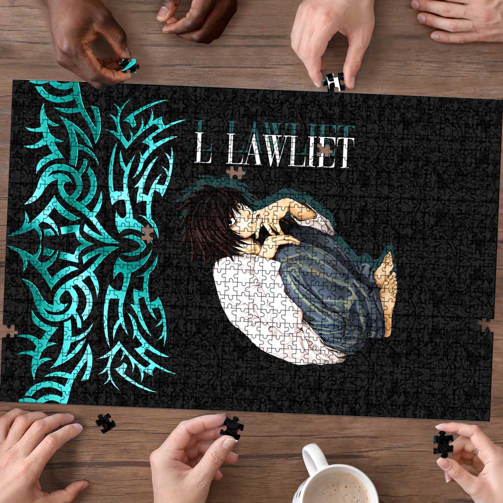 L Lawliet Death Note Puzzle Tribal Anime Fusion Style