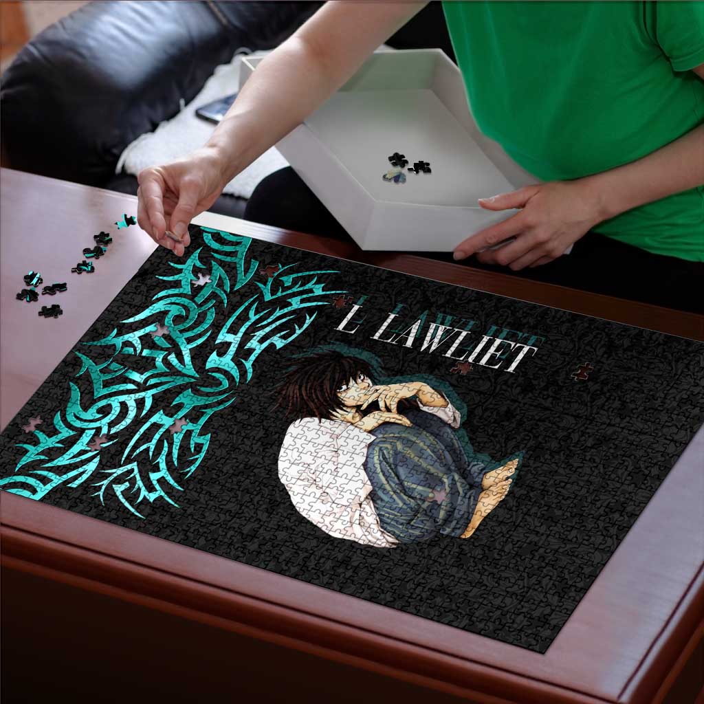 L Lawliet Death Note Puzzle Tribal Anime Fusion Style