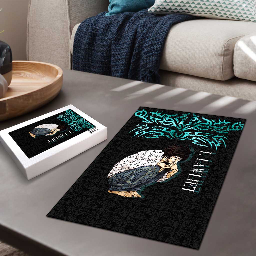 L Lawliet Death Note Puzzle Tribal Anime Fusion Style