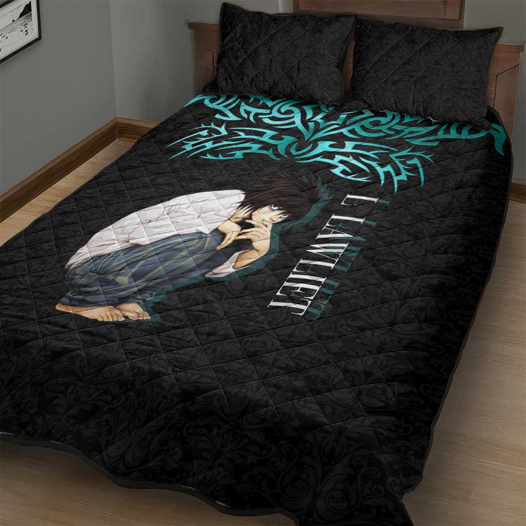 L Lawliet Death Note Quilt Bed Set Tribal Anime Fusion Style