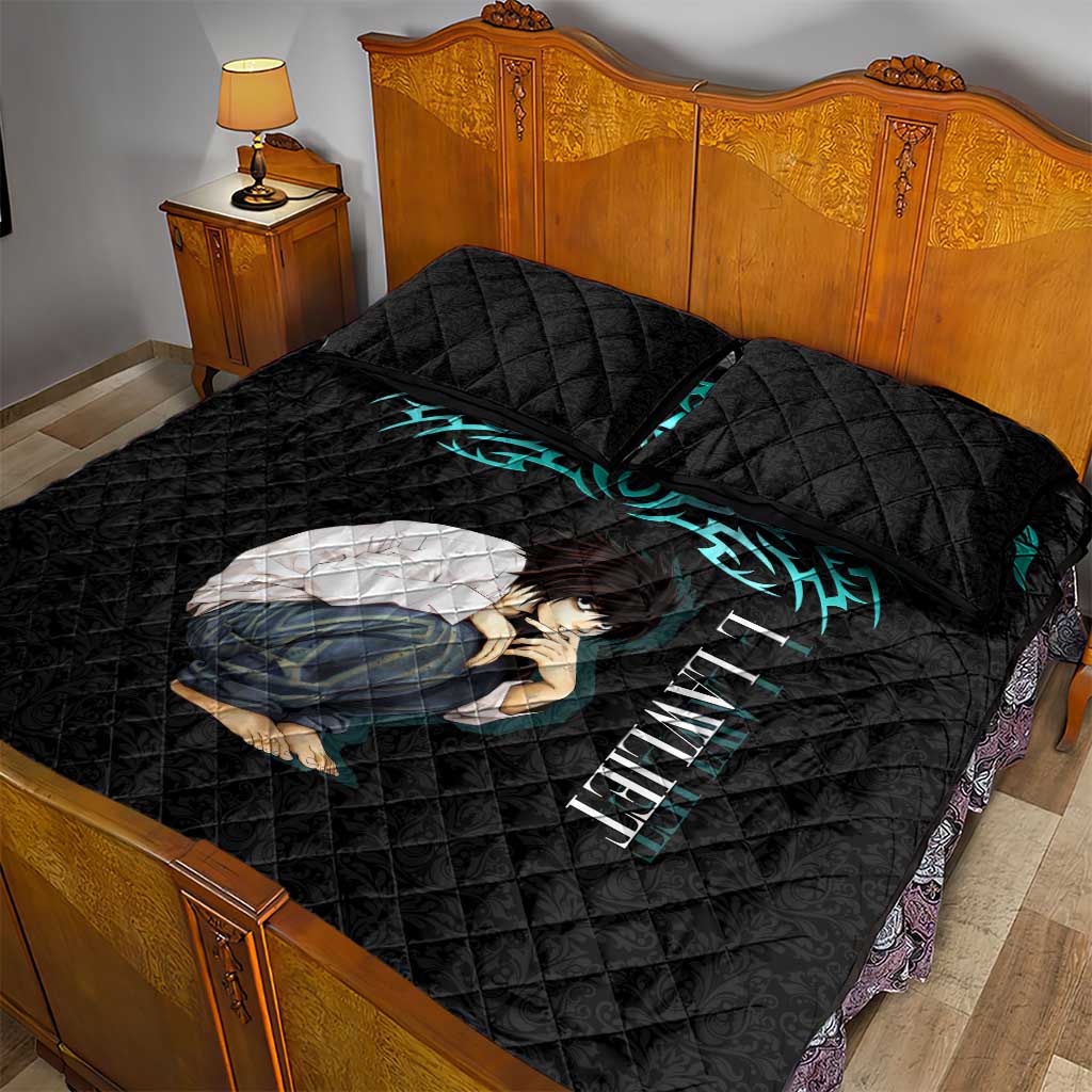 L Lawliet Death Note Quilt Bed Set Tribal Anime Fusion Style