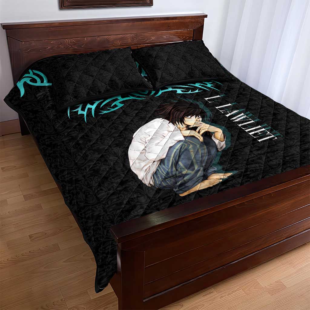 L Lawliet Death Note Quilt Bed Set Tribal Anime Fusion Style