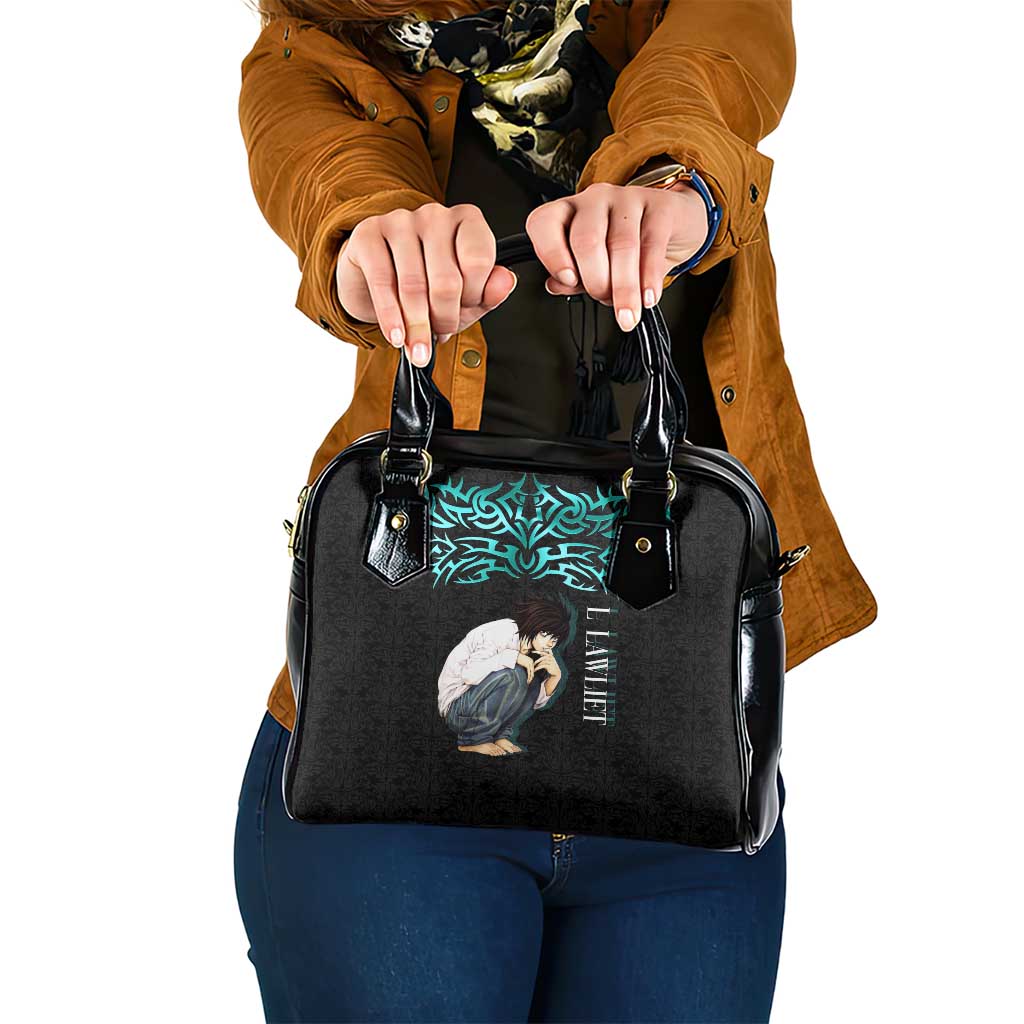 L Lawliet Death Note Shoulder Handbag Tribal Anime Fusion Style