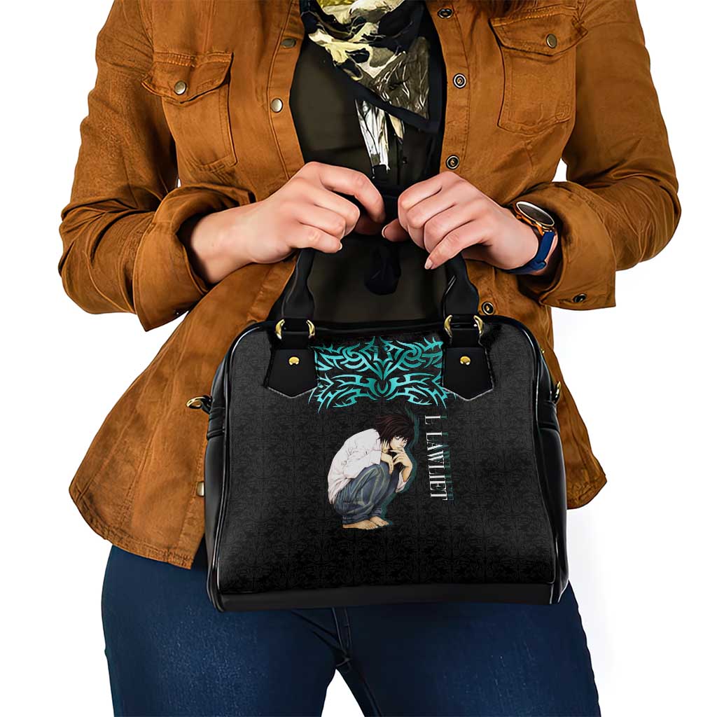L Lawliet Death Note Shoulder Handbag Tribal Anime Fusion Style