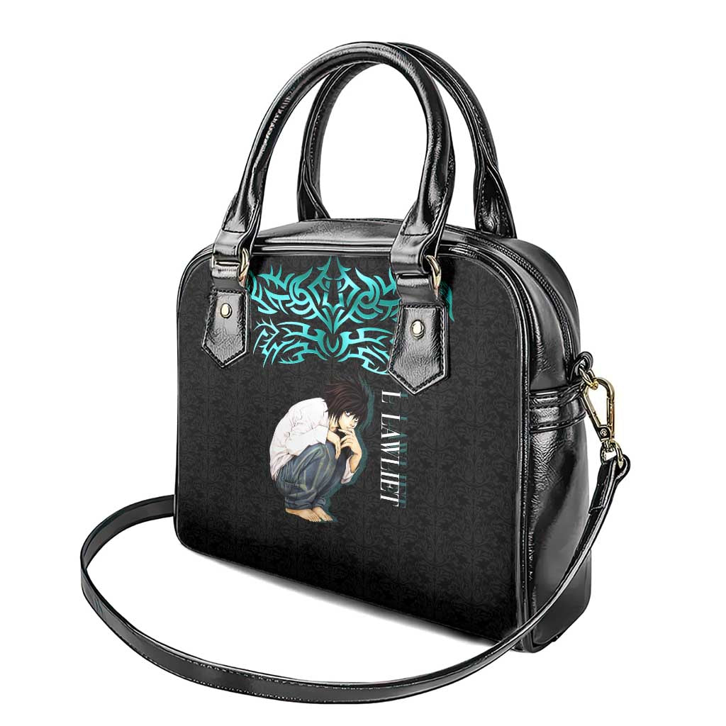 L Lawliet Death Note Shoulder Handbag Tribal Anime Fusion Style