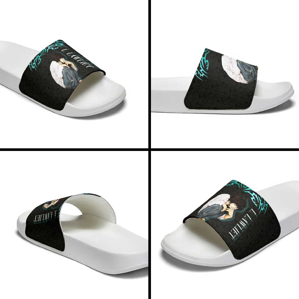 L Lawliet Death Note Slide Sandals Tribal Anime Fusion Style