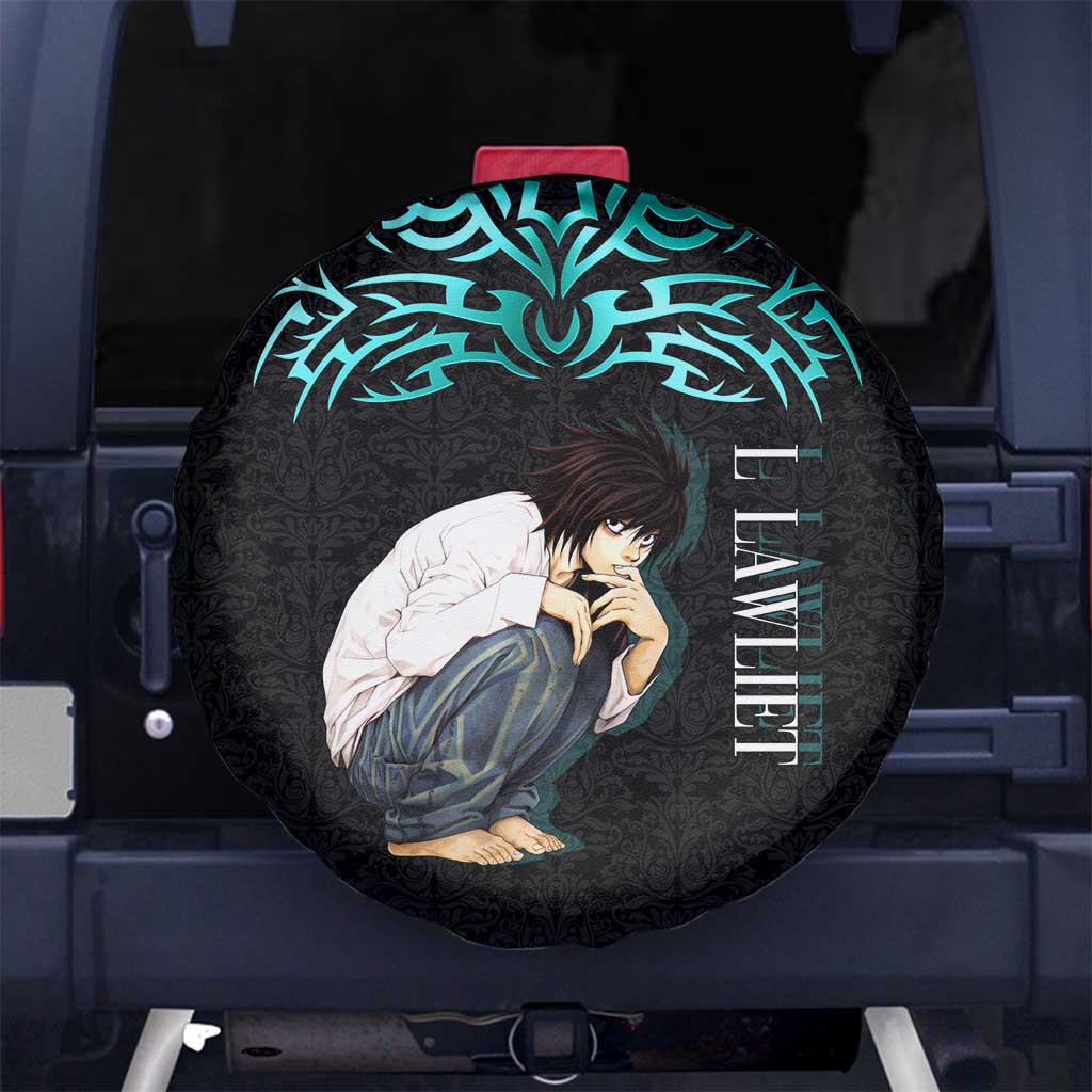 L Lawliet Death Note Spare Tire Cover Tribal Anime Fusion Style