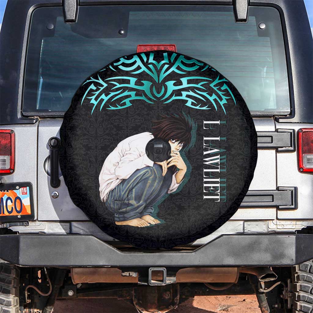 L Lawliet Death Note Spare Tire Cover Tribal Anime Fusion Style