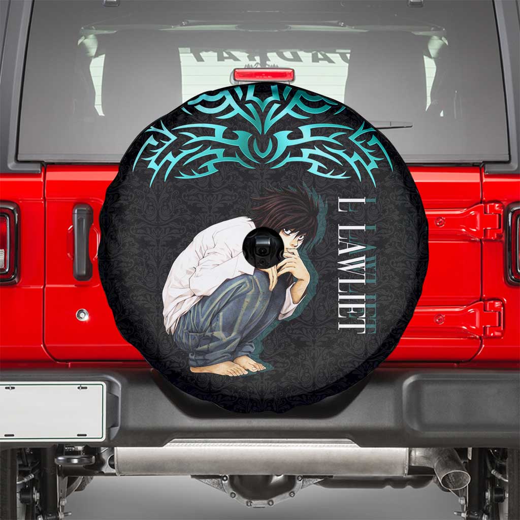 L Lawliet Death Note Spare Tire Cover Tribal Anime Fusion Style
