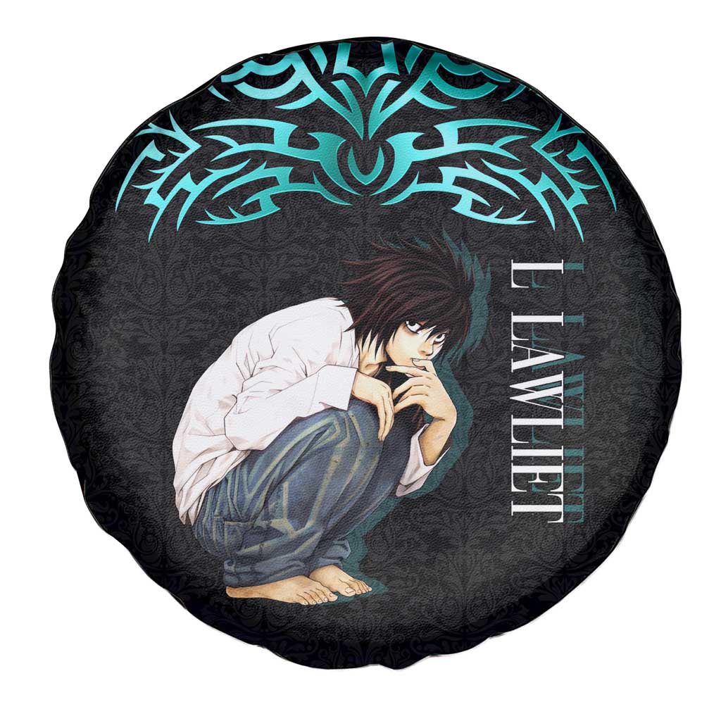 L Lawliet Death Note Spare Tire Cover Tribal Anime Fusion Style