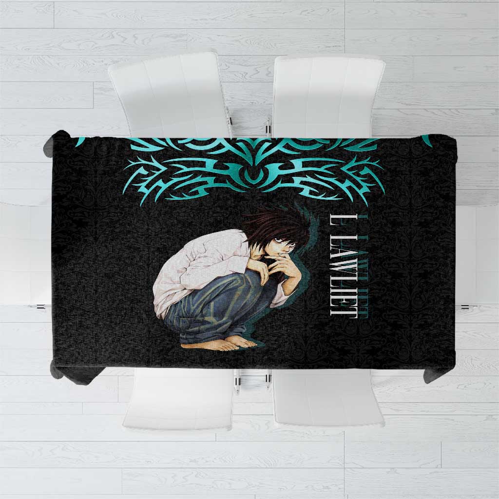 L Lawliet Death Note Tablecloth Tribal Anime Fusion Style