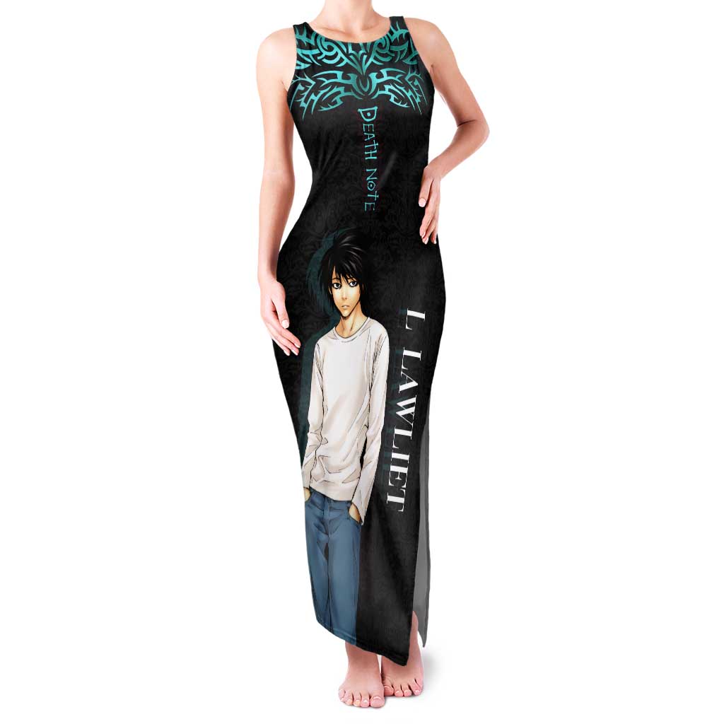 L Lawliet Death Note Tank Maxi Dress Tribal Anime Fusion Style